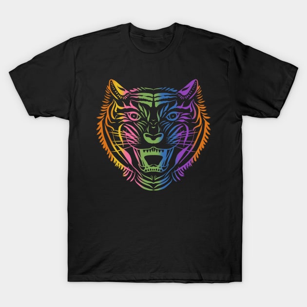 Tiger head in multi color T-Shirt by wenlu